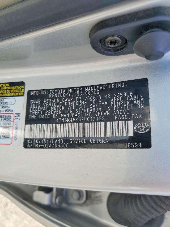 2007 TOYOTA CAMRY XLE V6 photo 12