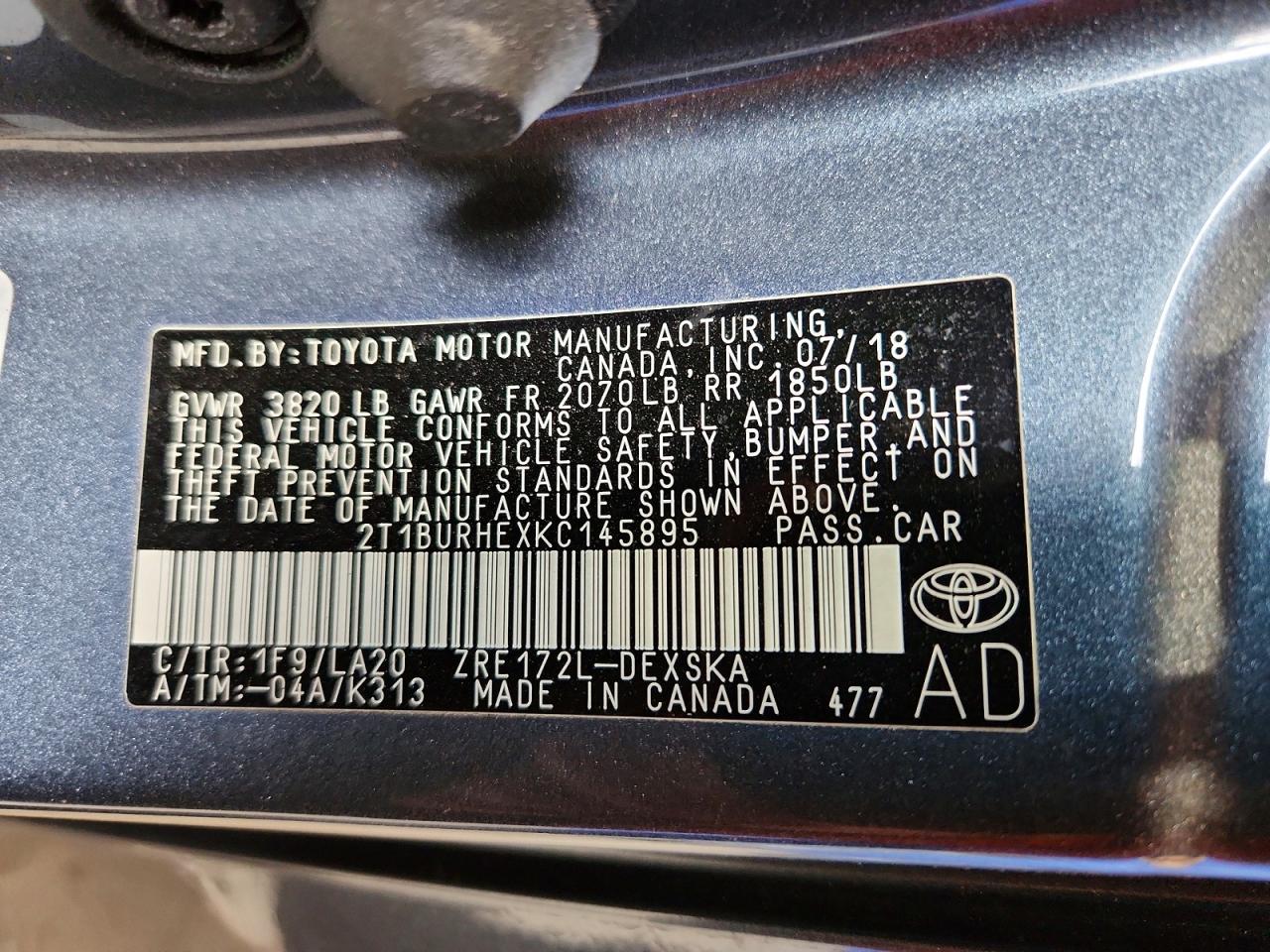 2019 TOYOTA COROLLA XSE photo 34