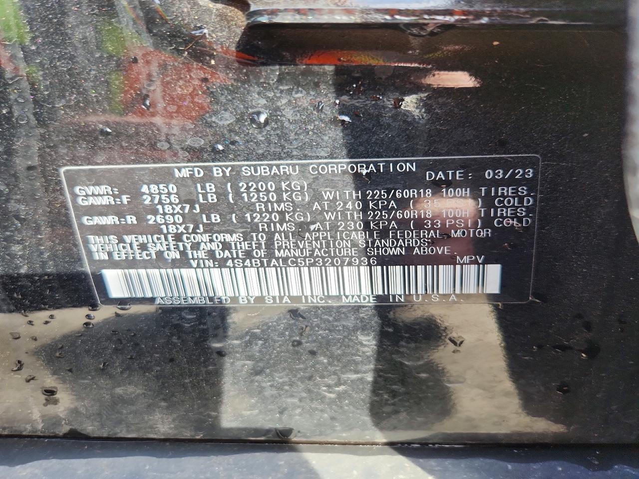 2023 SUBARU OUTBACK ONYX EDITION photo 14