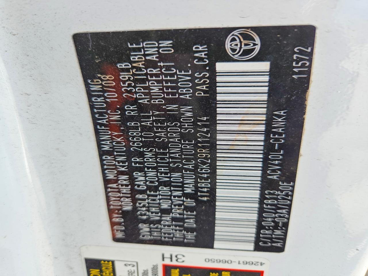 2009 TOYOTA CAMRY LE photo 23