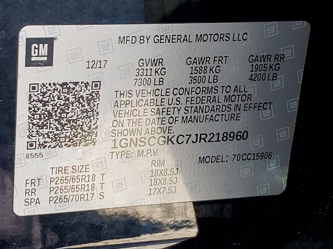 2018 CHEVROLET SUBURBAN C1500 LS photo 25