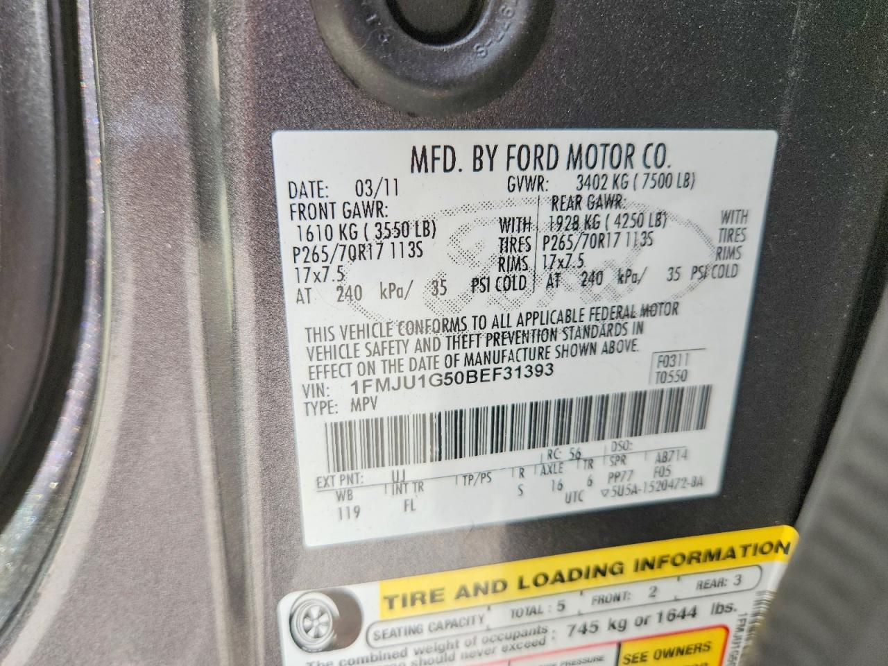 2011 FORD EXPEDITION XL photo 25