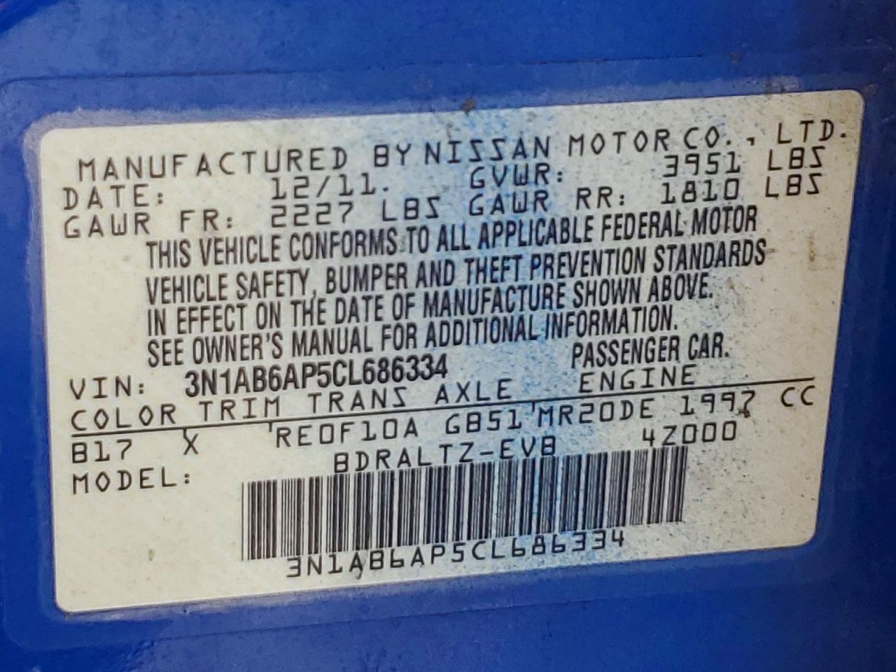 2012 NISSAN SENTRA 2.0 photo 34