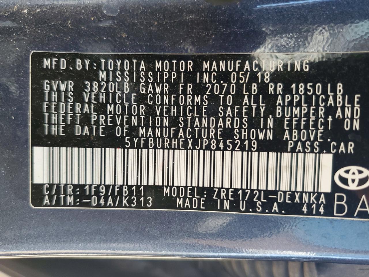 2018 TOYOTA COROLLA LE photo 23