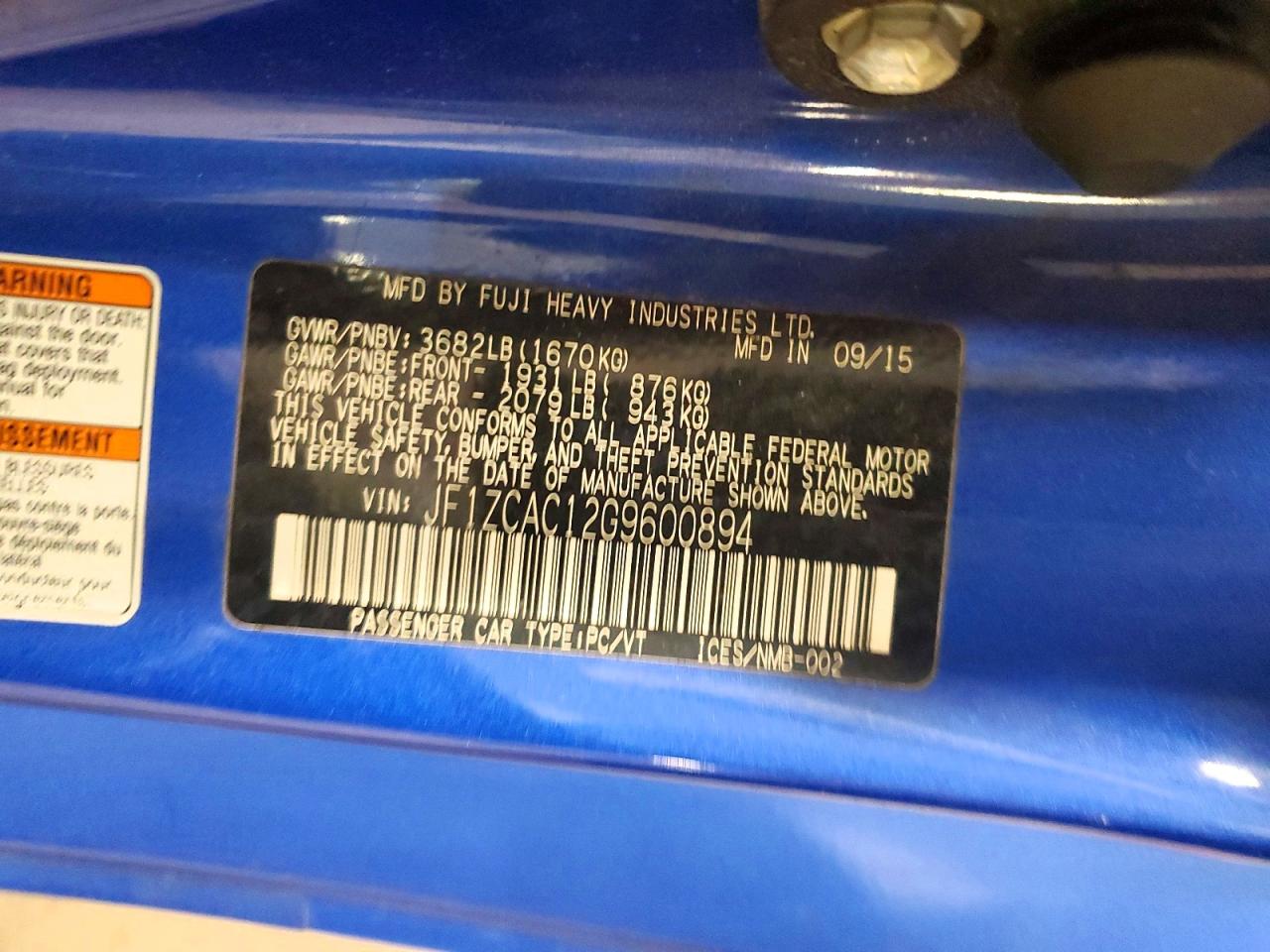 2016 SUBARU BRZ 2.0 LIMITED photo 23