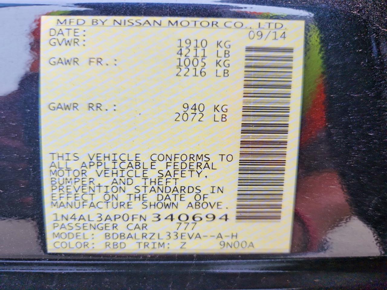 2015 NISSAN ALTIMA 2.5 SL photo 25