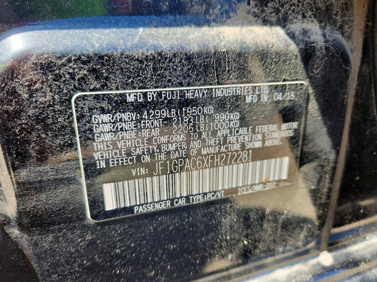 2015 SUBARU IMPREZA PREMIUM photo 12