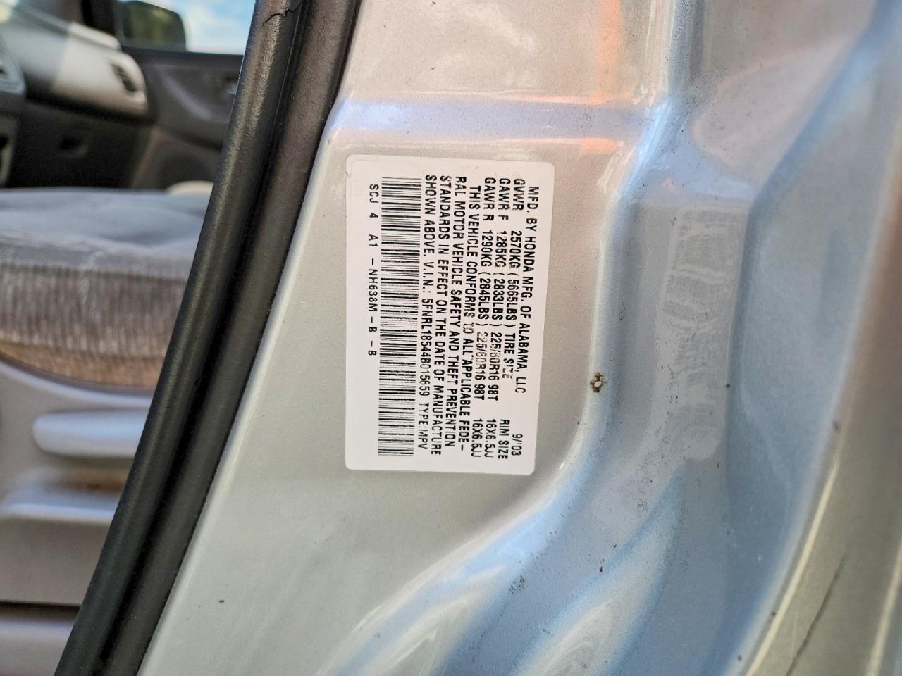 2004 HONDA ODYSSEY LX photo 25