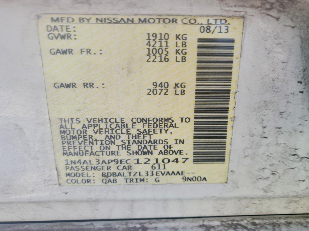 2014 NISSAN ALTIMA 2.5 photo 34