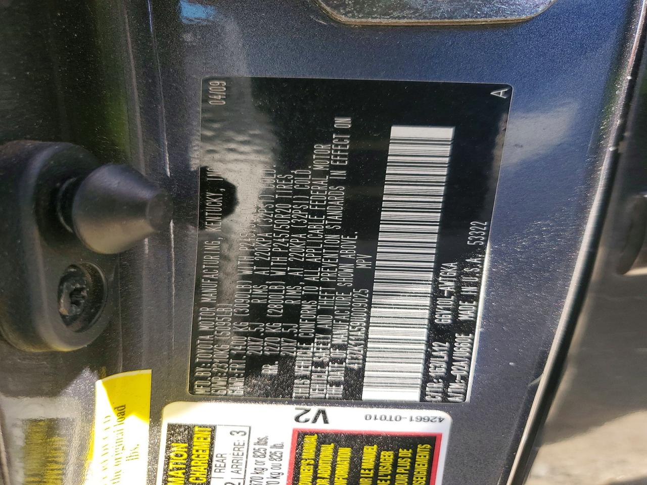 2009 TOYOTA VENZA FWD V6 photo 23