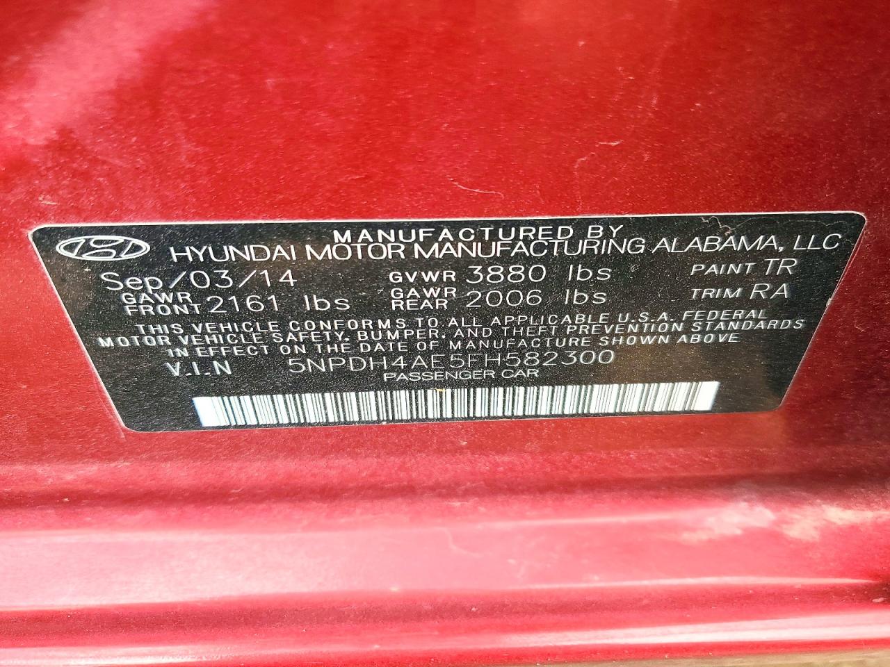 2015 HYUNDAI ELANTRA SE photo 12