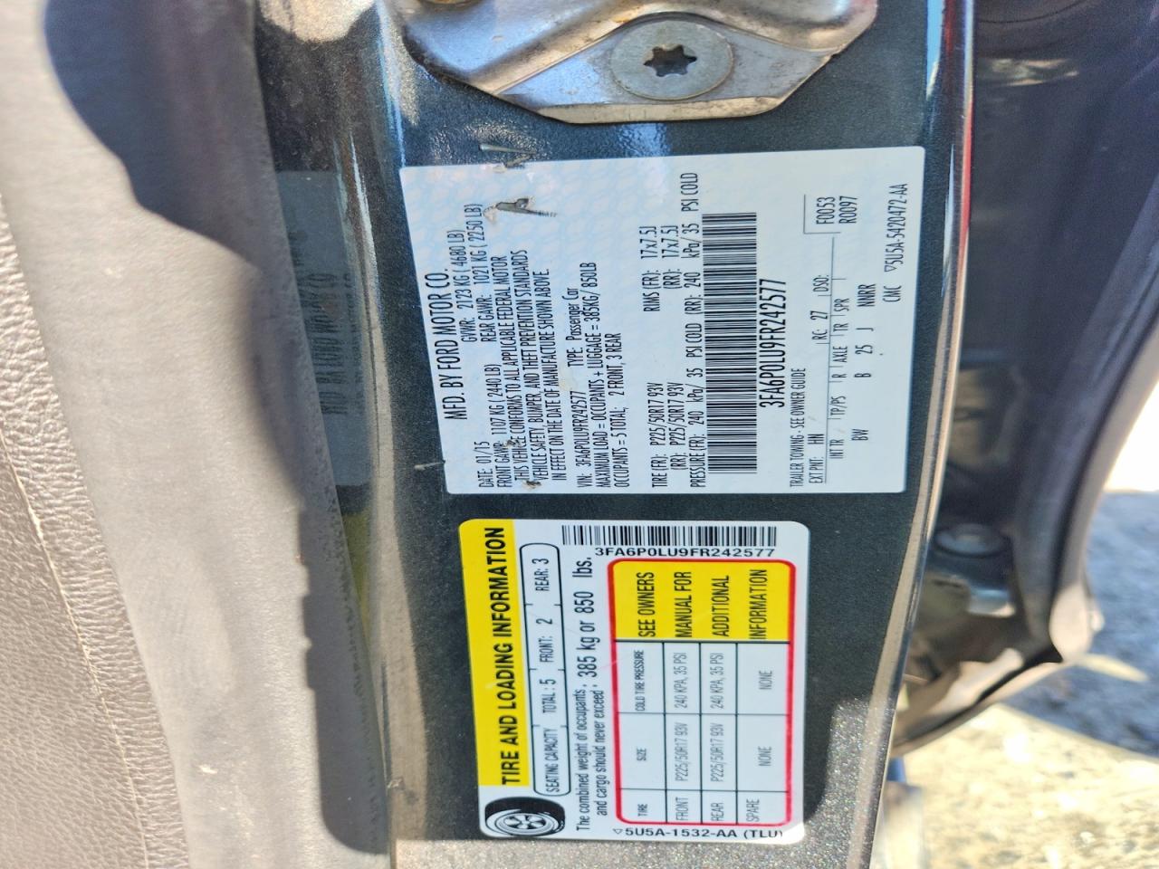 2015 FORD FUSION SE HYBRID photo 34