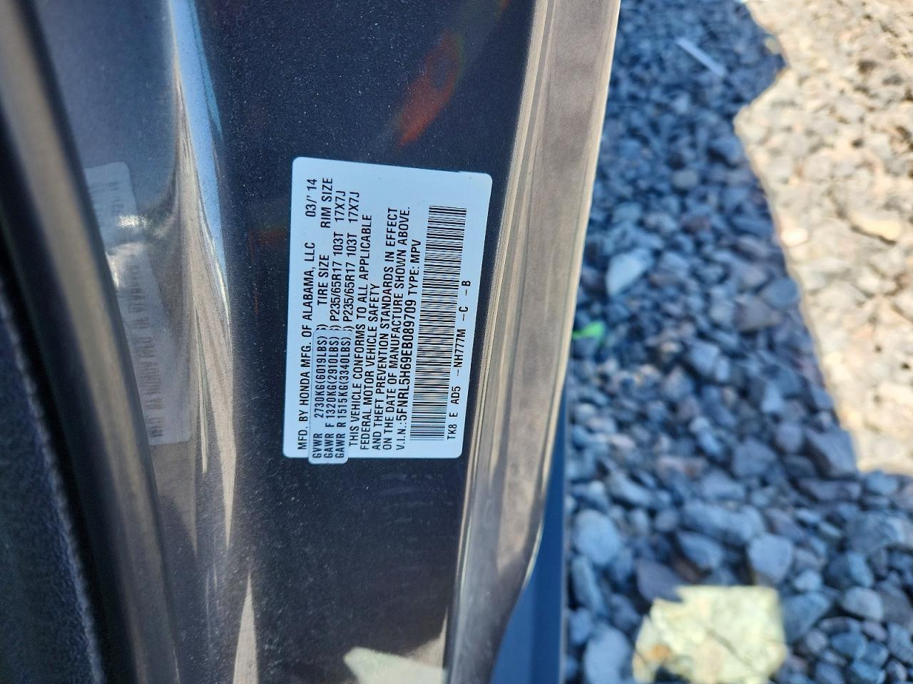 2014 HONDA ODYSSEY EXL photo 25