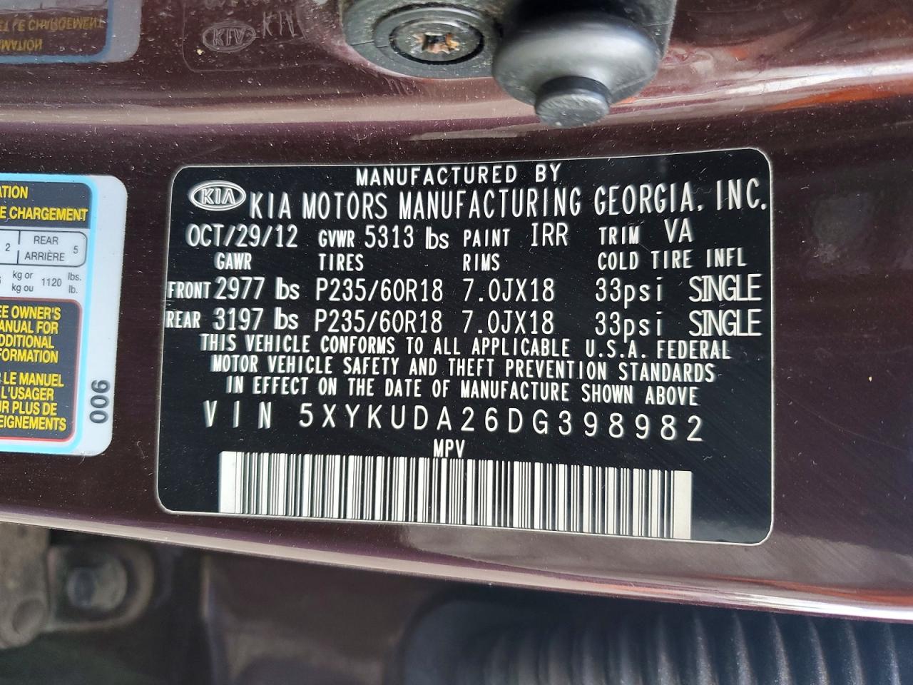 2013 KIA SORENTO EX photo 25
