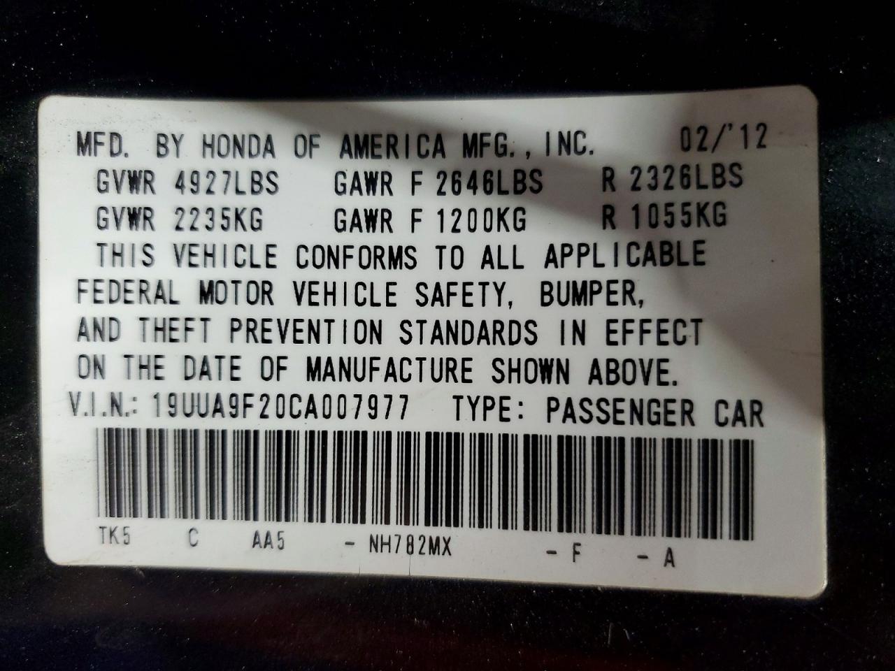 2012 ACURA TL photo 37