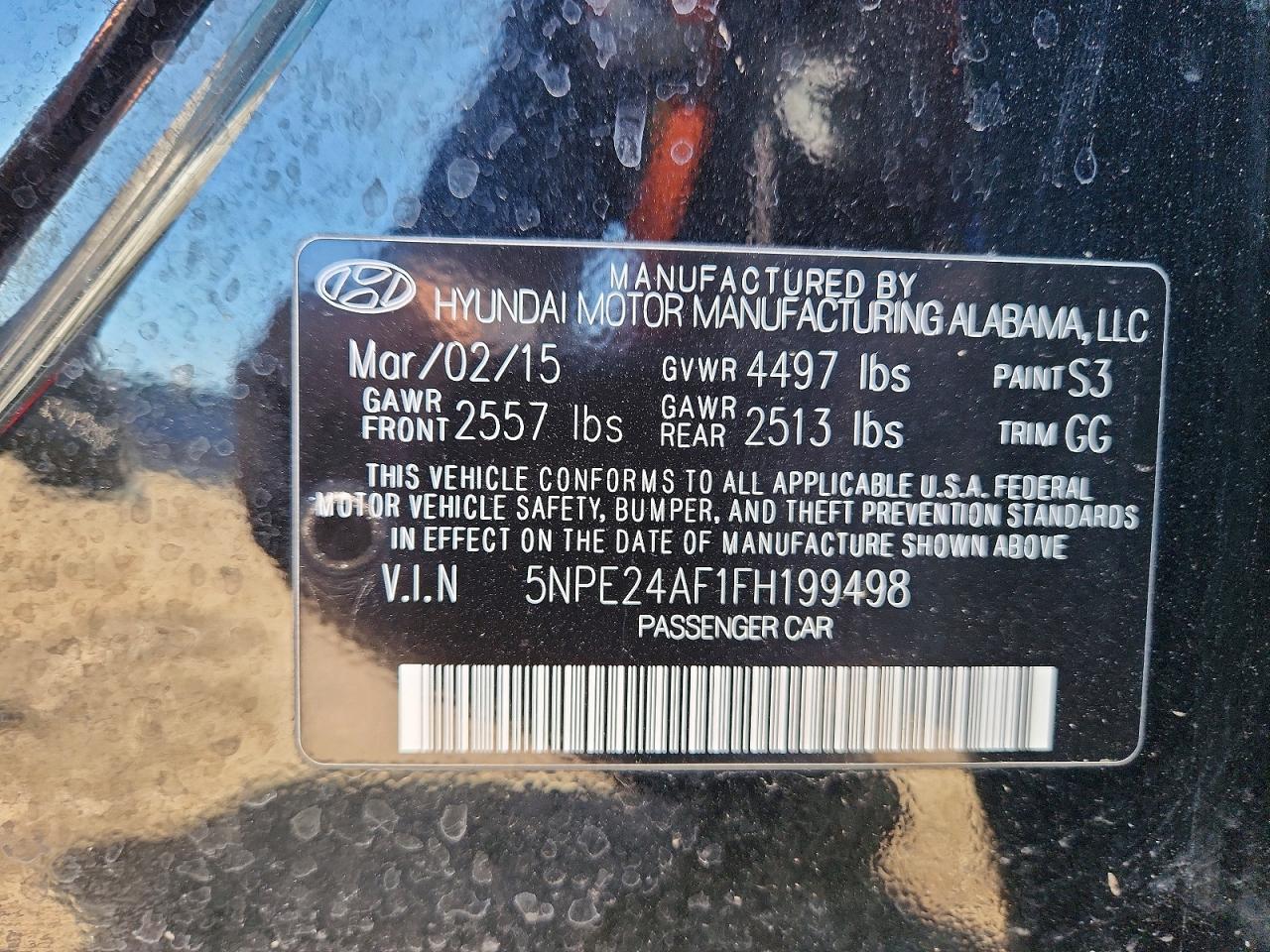 2015 HYUNDAI SONATA SE photo 34