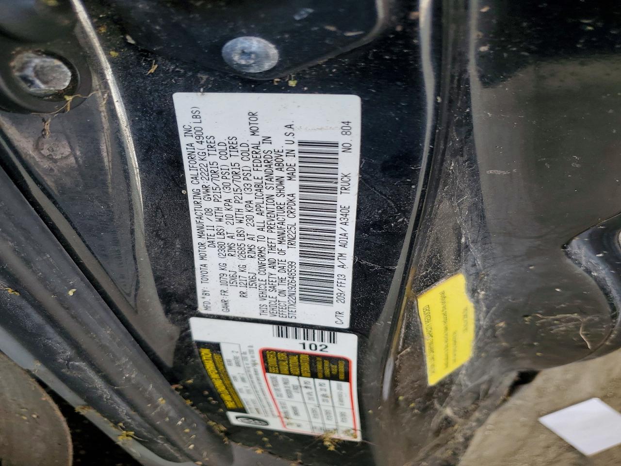 2009 TOYOTA TACOMA ACCESS CAB photo 12