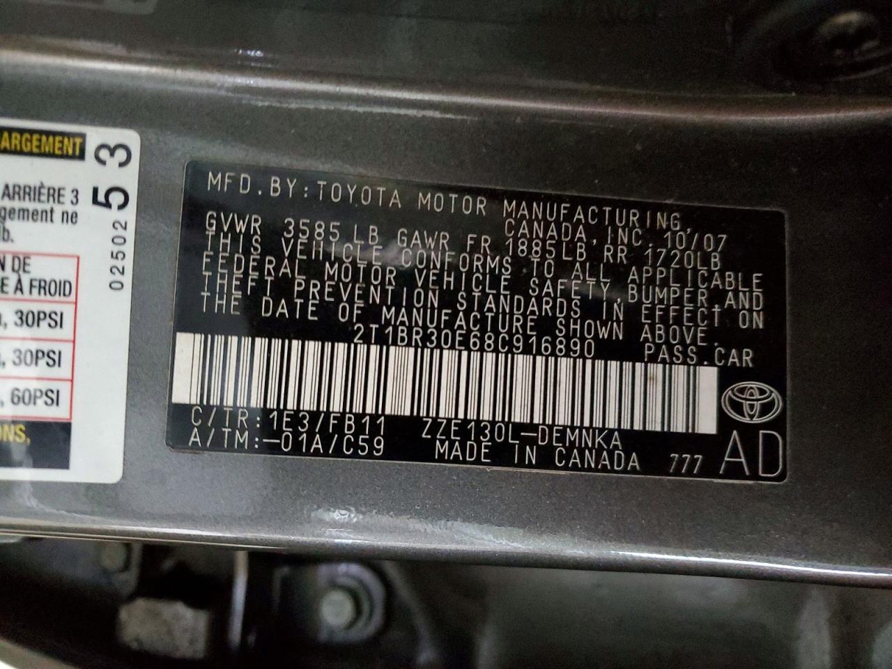 2008 TOYOTA COROLLA LE photo 34