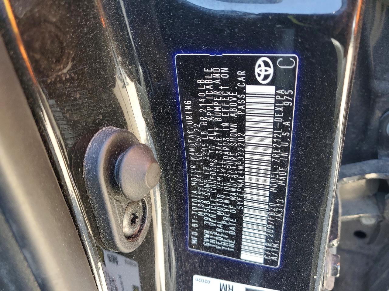 2022 TOYOTA COROLLA LE photo 12