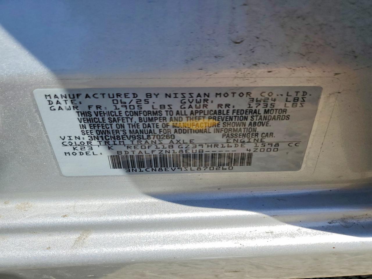 2025 NISSAN VERSA SV photo 23