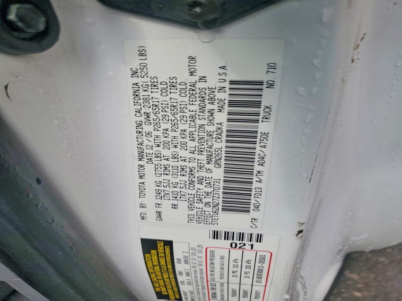 2007 TOYOTA TACOMA PRERUNNER ACCESS CAB photo 34