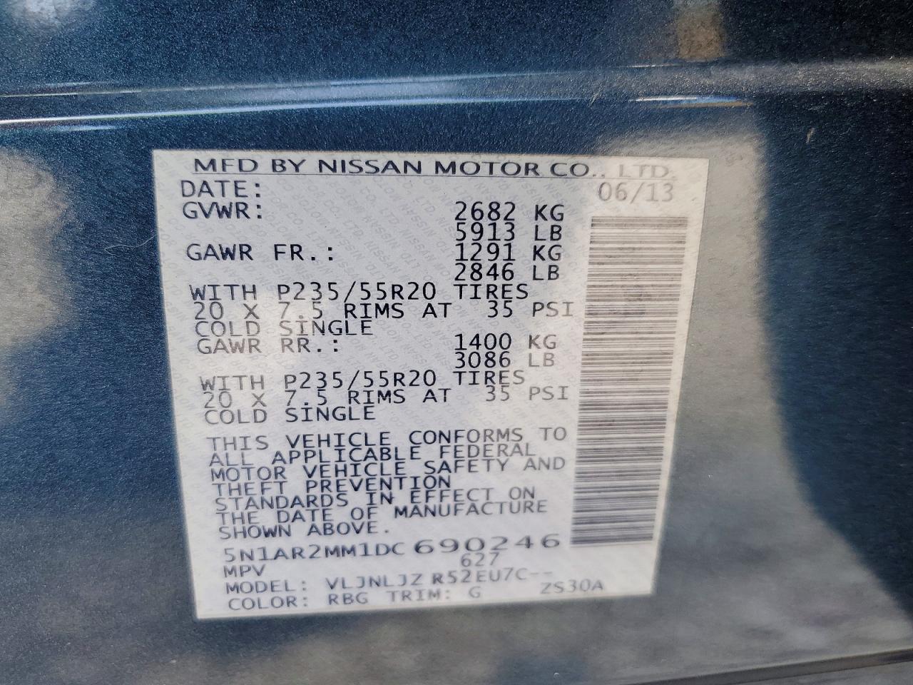 2013 NISSAN PATHFINDER S photo 23