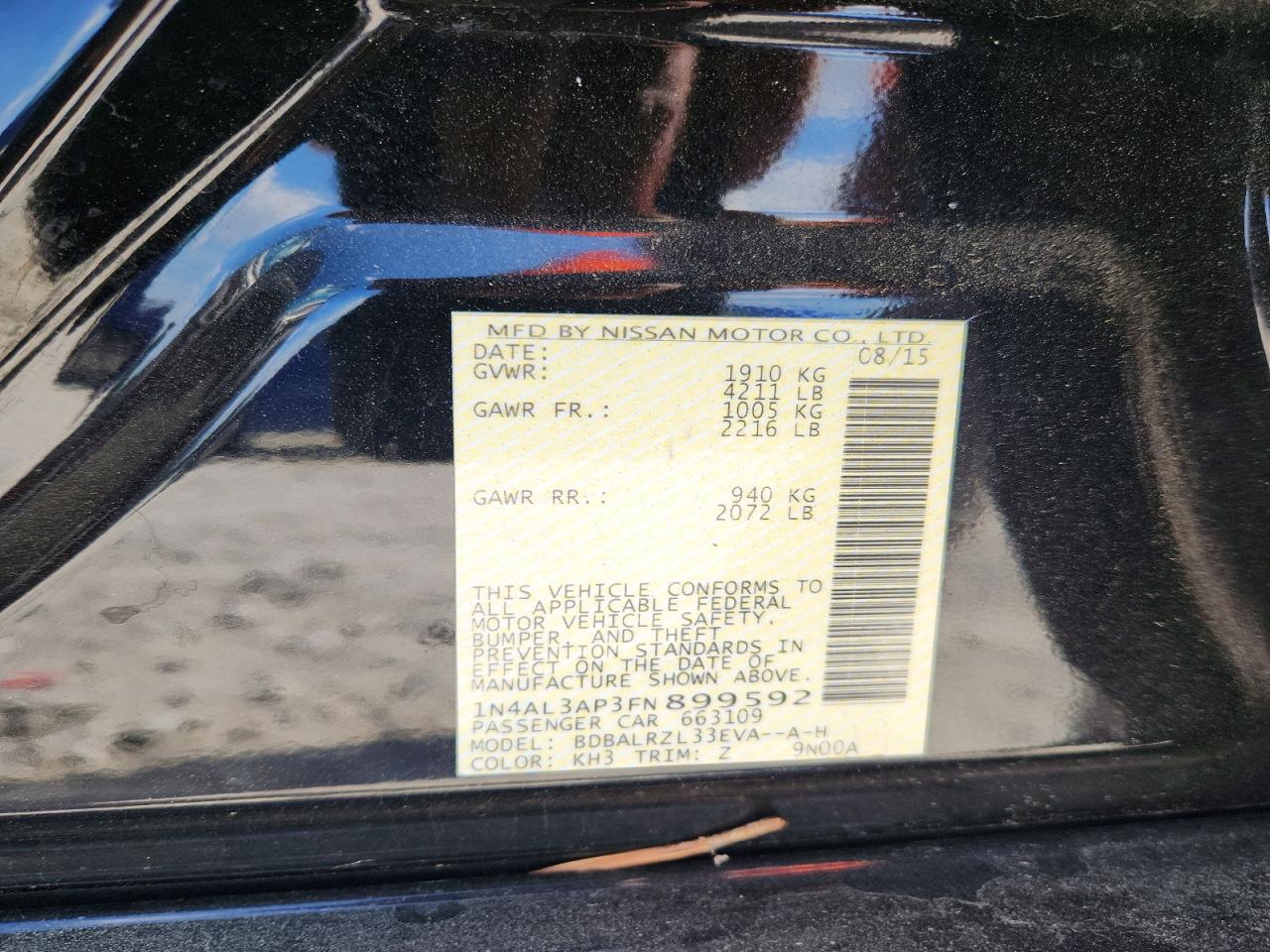 2015 NISSAN ALTIMA 2.5 SL photo 34