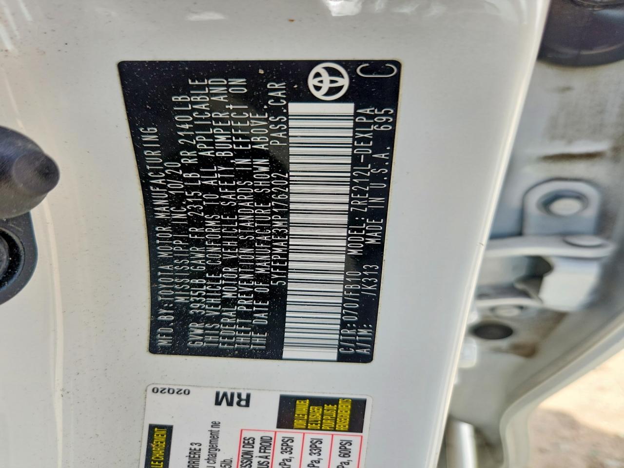 2021 TOYOTA COROLLA LE photo 23