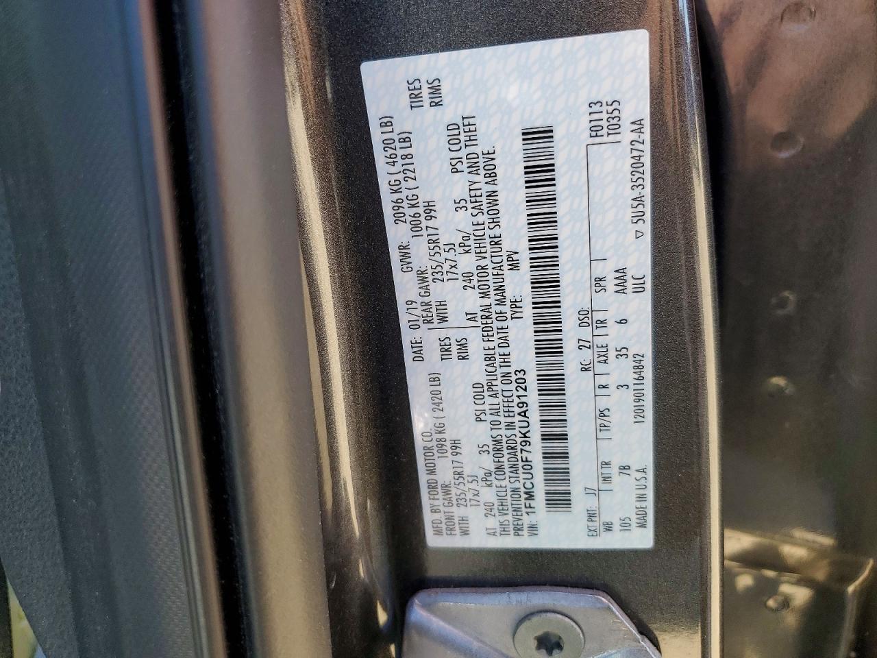 2019 FORD ESCAPE S photo 25