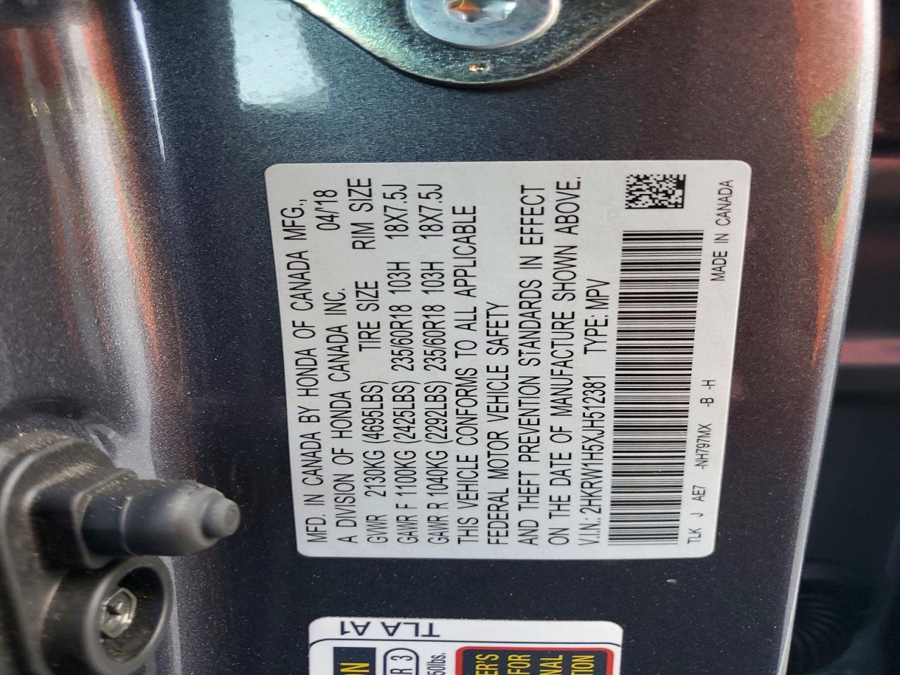 2018 HONDA CR-V EX photo 34
