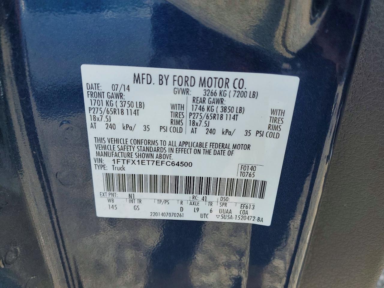 2014 FORD F150 SUPER CAB photo 34