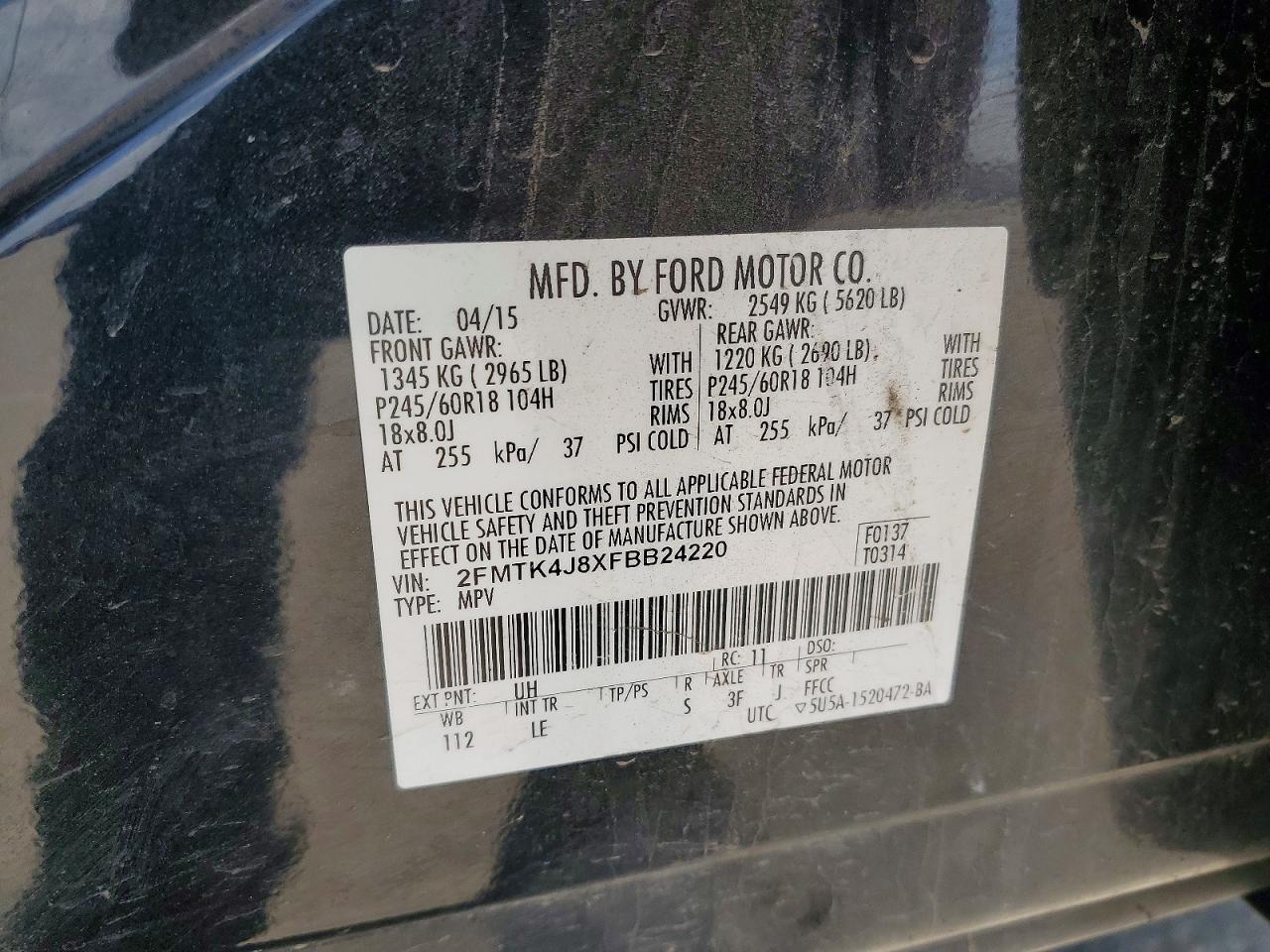 2015 FORD EDGE SEL photo 25