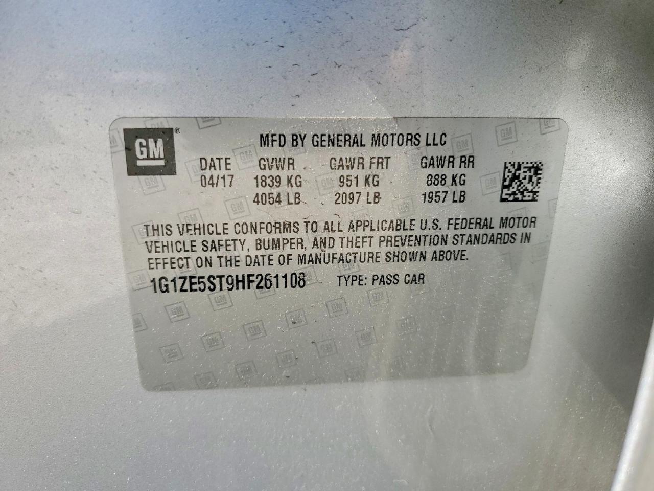 2017 CHEVROLET MALIBU LT photo 12