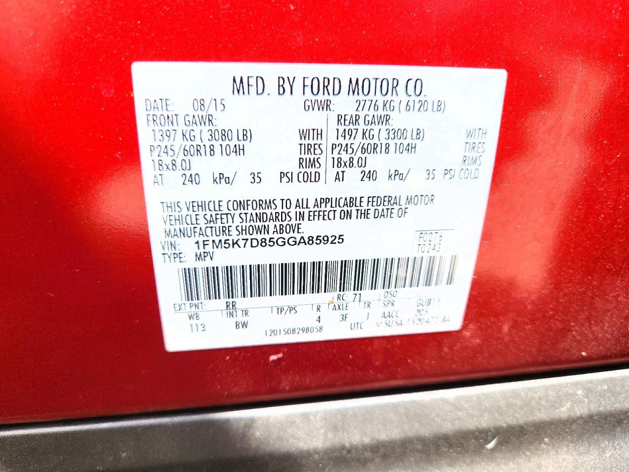 2016 FORD EXPLORER XLT photo 37