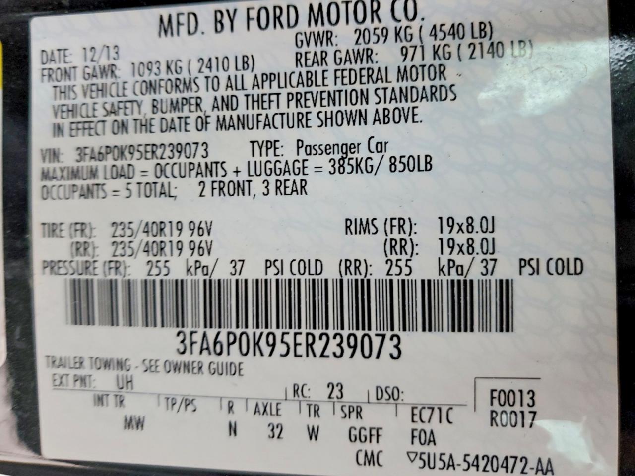 2014 FORD FUSION TITANIUM photo 13