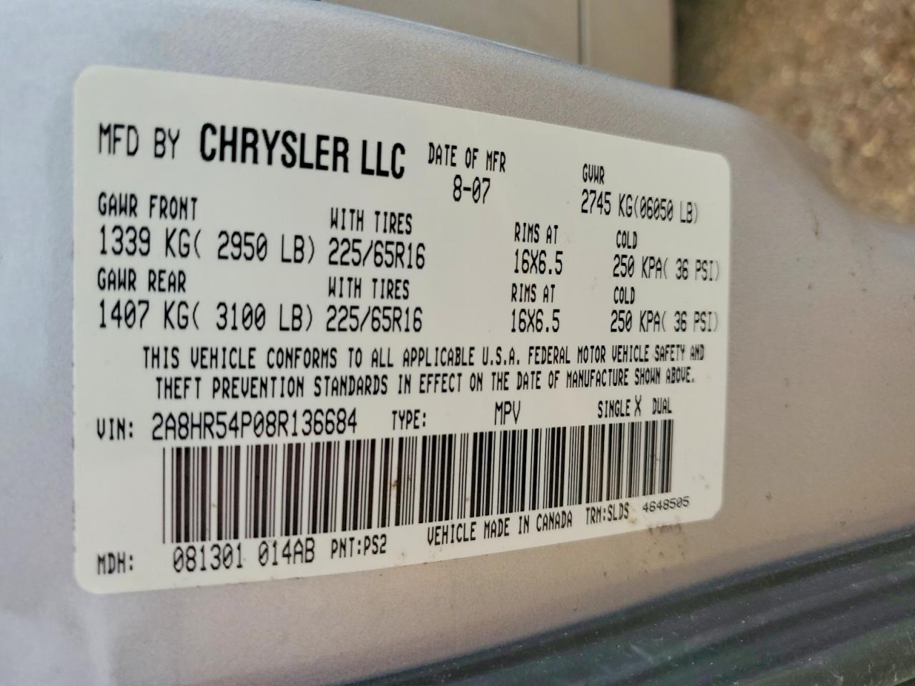 2008 CHRYSLER TOWN & COUNTRY TOURING photo 13