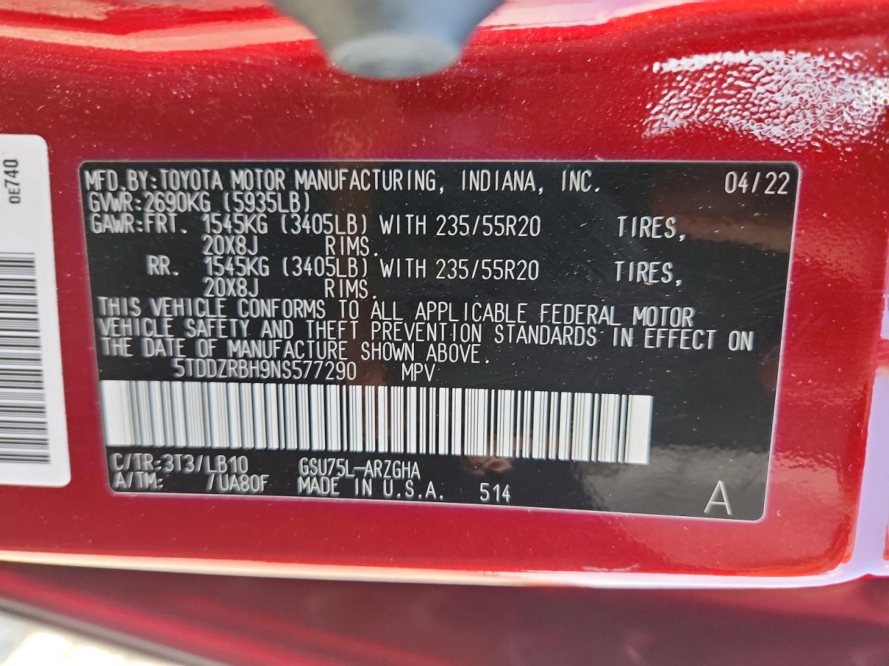 2022 TOYOTA HIGHLANDER LIMITED photo 37