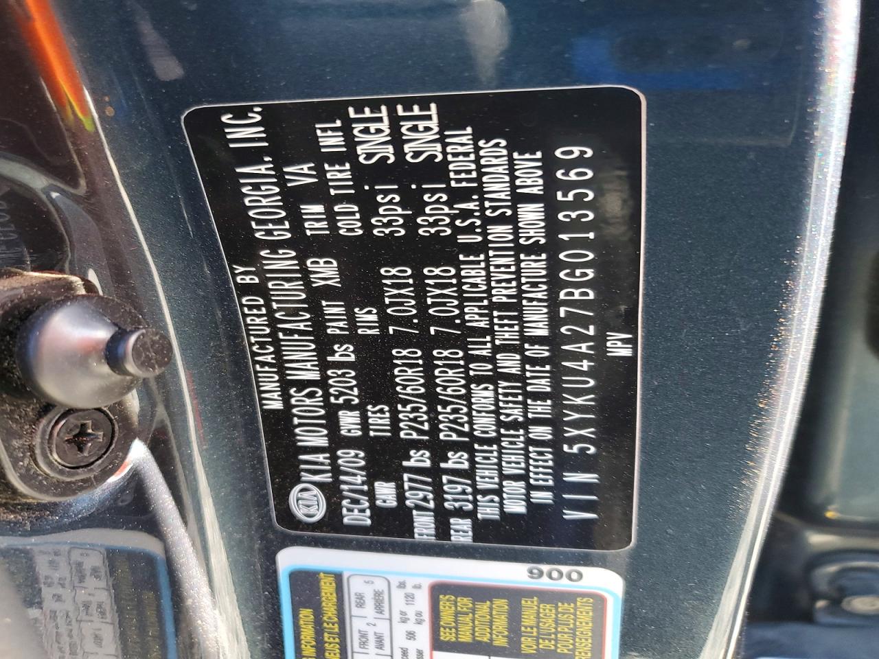 2011 KIA SORENTO EX photo 23