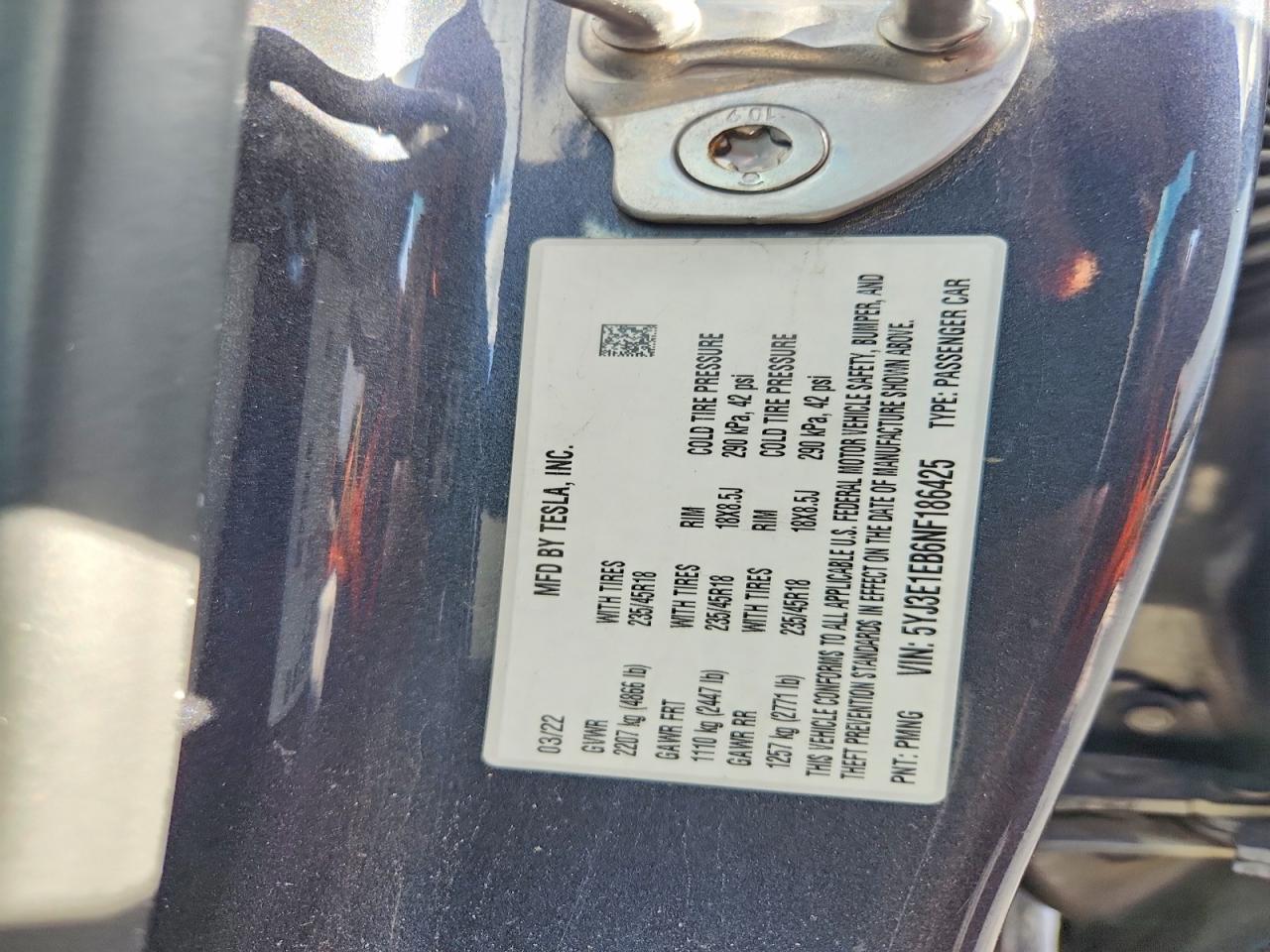 2022 TESLA MODEL 3 photo 37