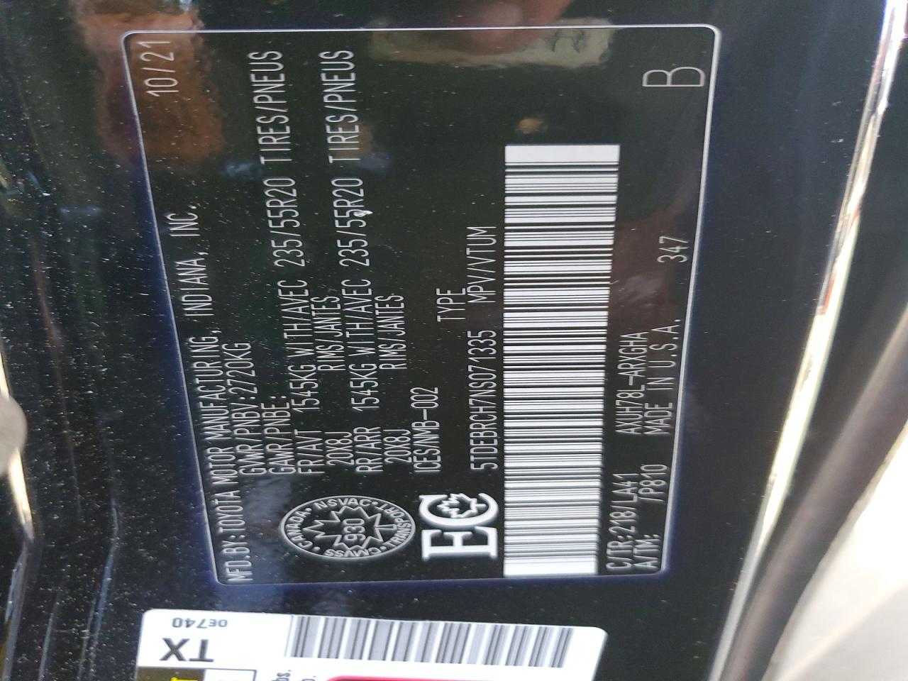 2022 TOYOTA HIGHLANDER HYBRID PLATINUM photo 13