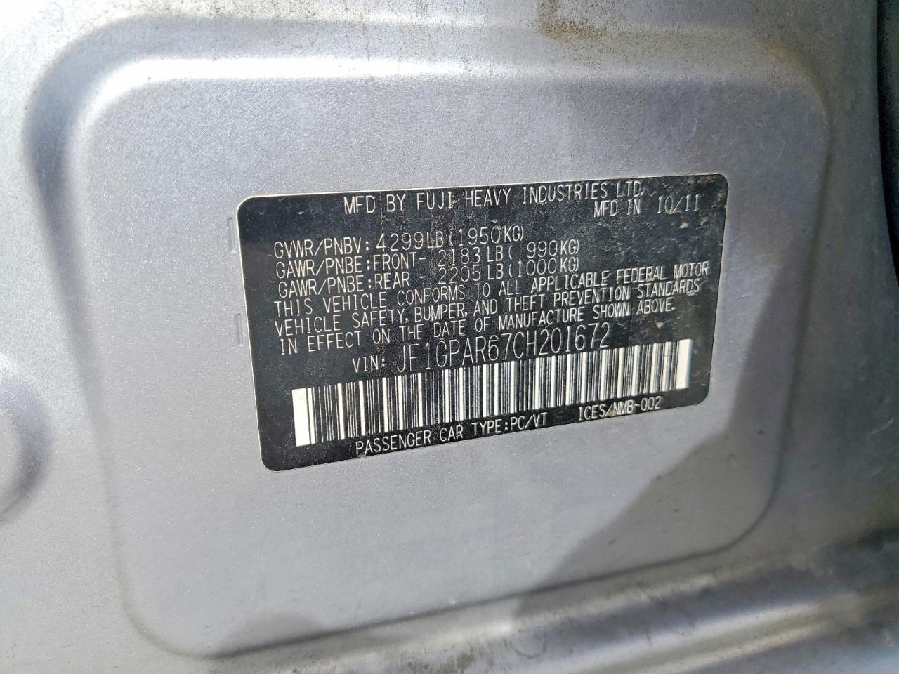 2012 SUBARU IMPREZA SPORT LIMITED photo 23