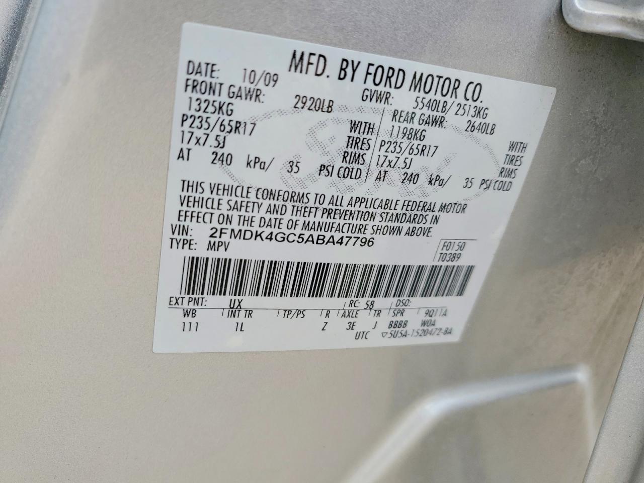 2010 FORD EDGE SE photo 13