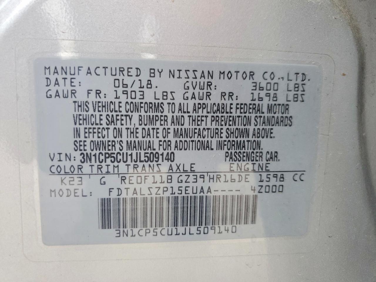 2018 NISSAN KICKS SV photo 27