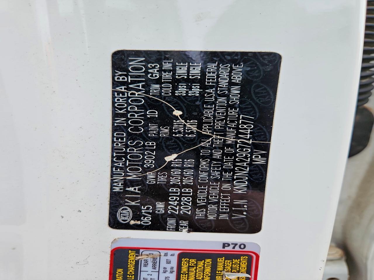 2016 KIA SOUL BASE photo 14