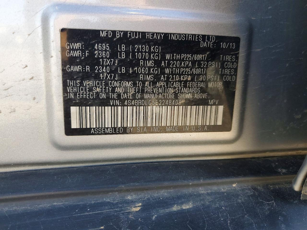 2014 SUBARU OUTBACK 3.6R LIMITED photo 37