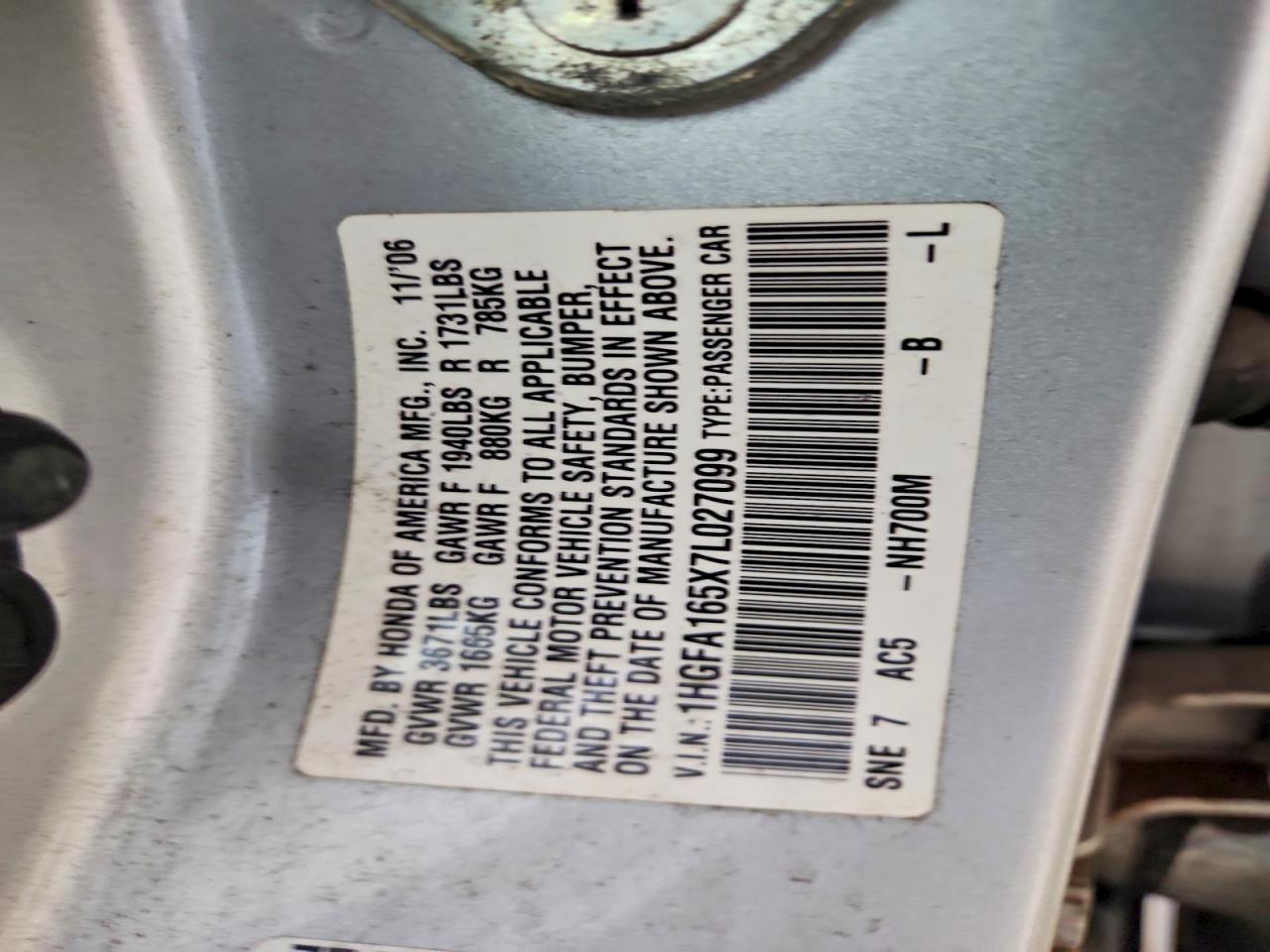 2007 HONDA CIVIC LX photo 34
