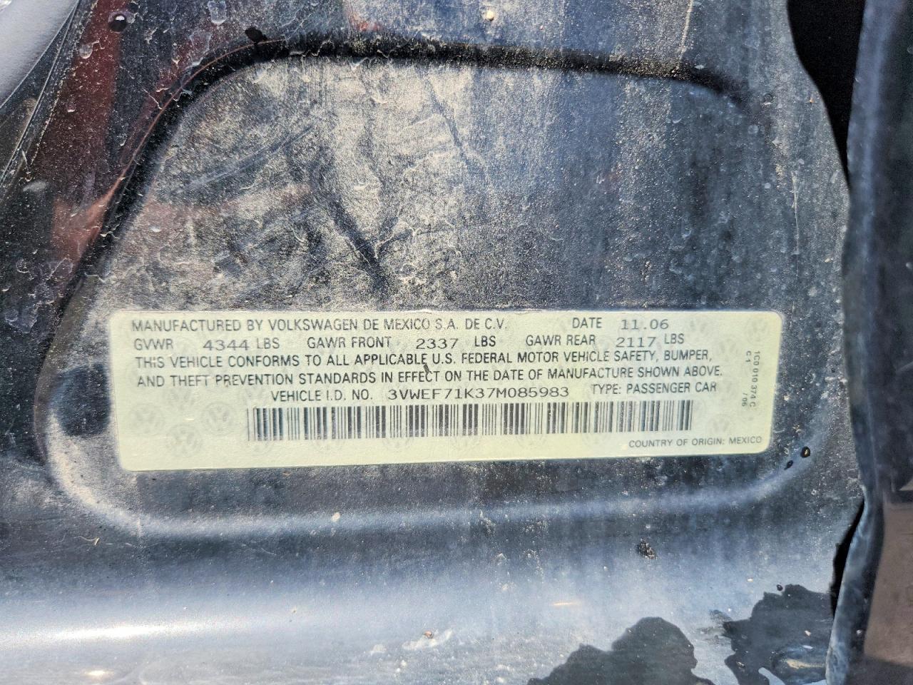 2007 VOLKSWAGEN JETTA WOLFSBURG photo 12