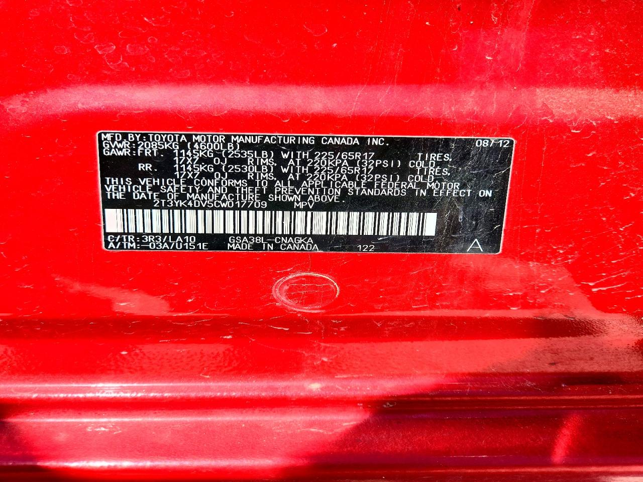 2012 TOYOTA RAV4 LIMITED photo 13