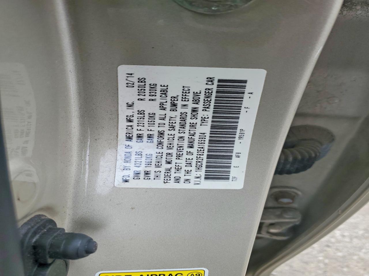 2014 HONDA ACCORD EXL photo 34