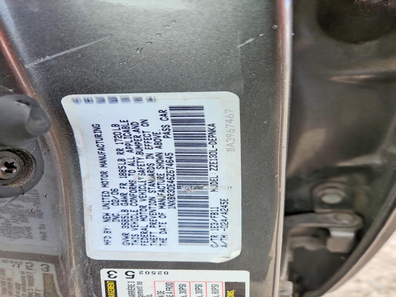 2006 TOYOTA COROLLA LE photo 34